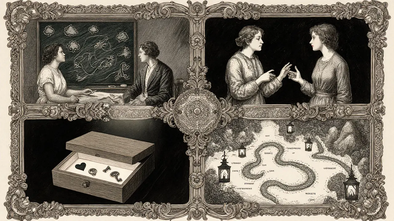 Čtyři vignety znázorňují klíčové komponenty CRAFT: analýzu spouštěčů, komunikaci, posilování a krizový plán.