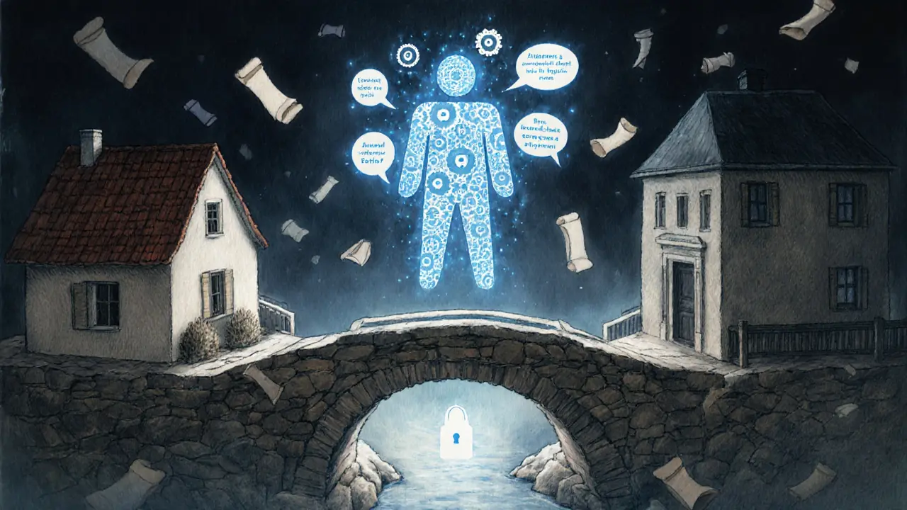 Budoucí hybridní terapie: most spojující domov a kancelář, AI analyzuje rozhovor.