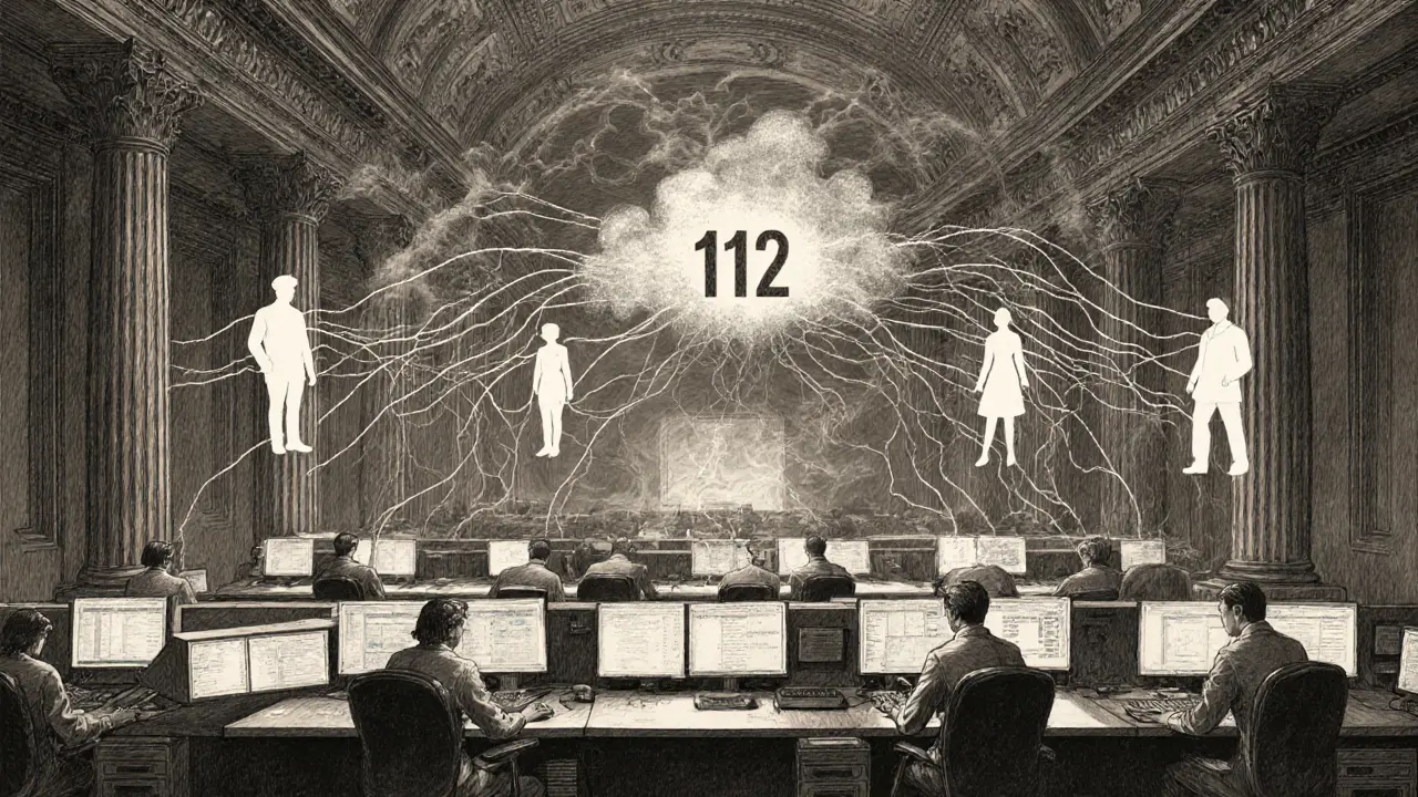 Integrované dispečerské centrum spojující 112, 155 a 116 123 s propojenými operátory.