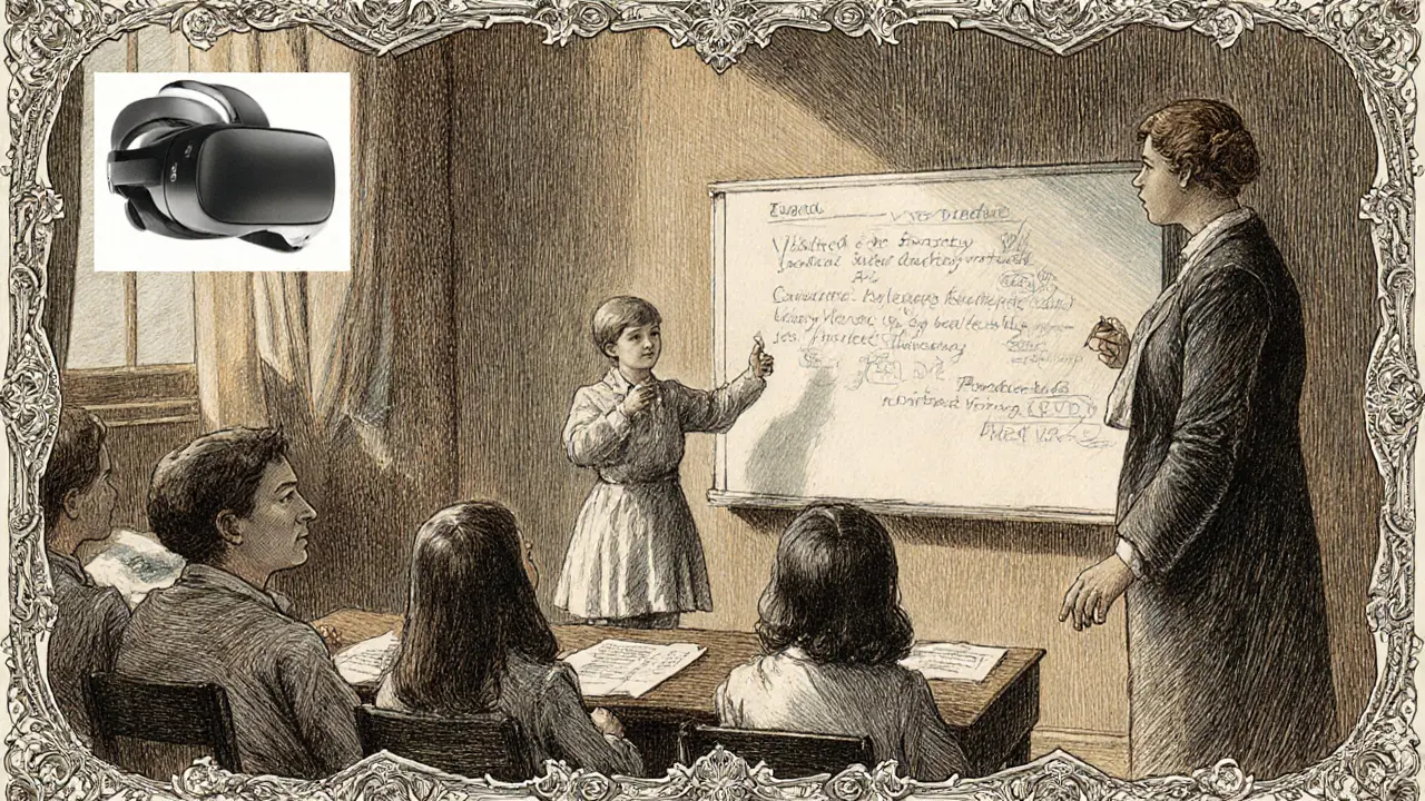 Dítě sebejistě hovoří před třídou po úspěšné terapii.