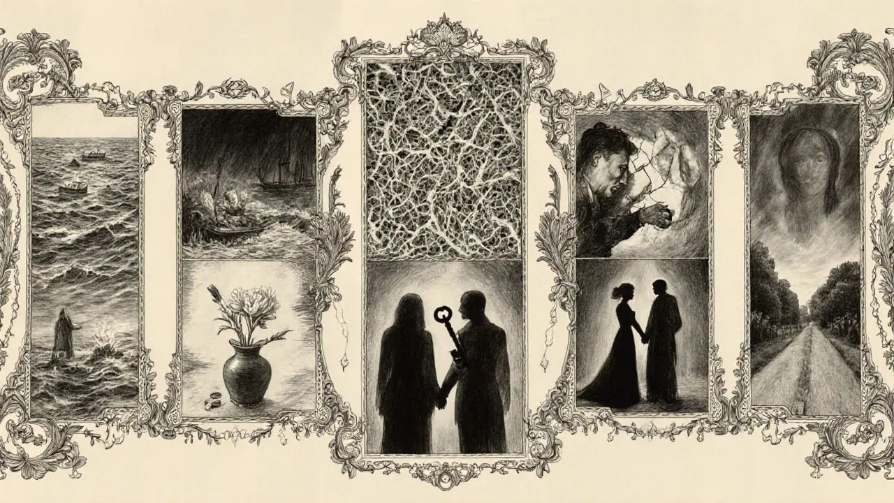 Deset symbolických scén zobrazujících signály pro párovou terapii.