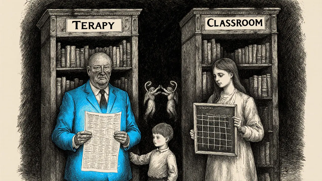 Školní psycholog mezi terapeutem a učitelem, mezi dvěma světy, které se nesouhlasí.