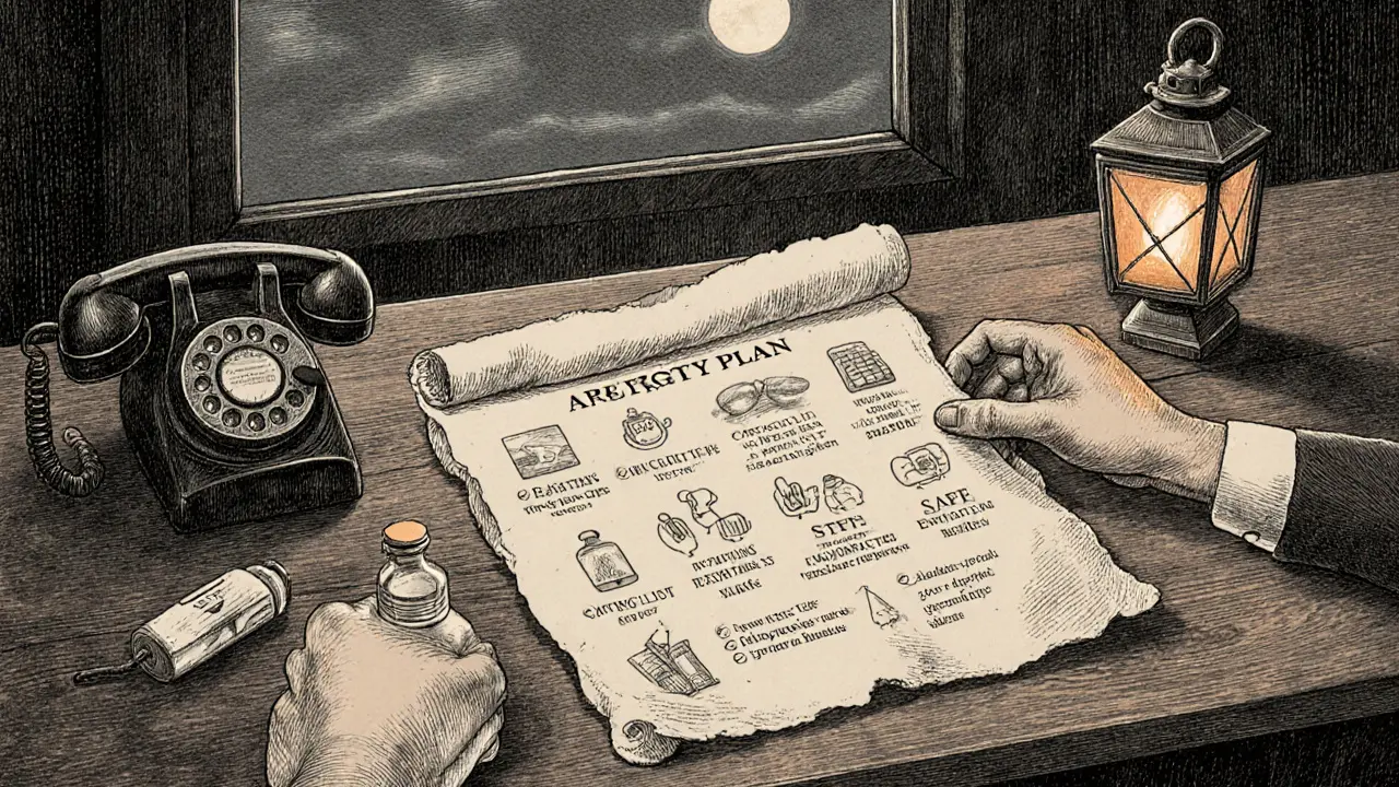 Ruka drží bezpečnostní plán s léky, telefonem a světlem symbolizujícím digitální podporu.