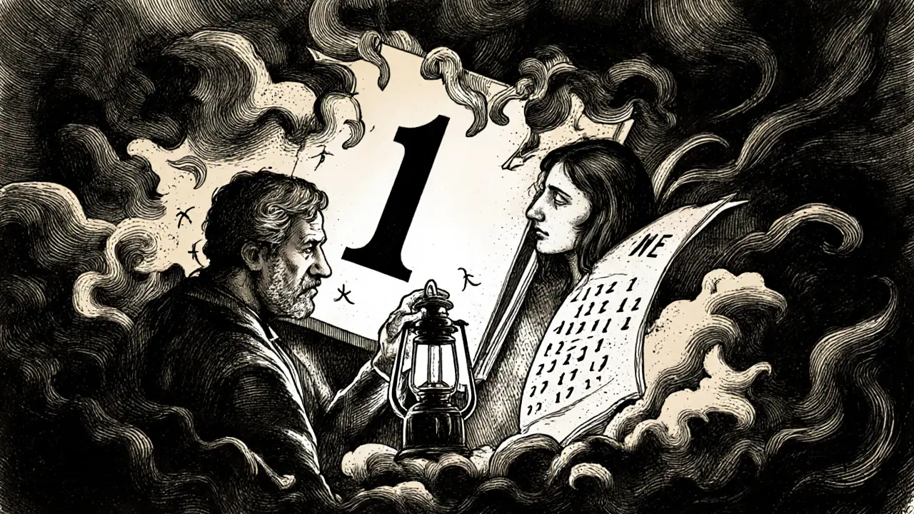 Týdenní terapie v bouři emocí, postavy osvětlené dramatickým lampou.