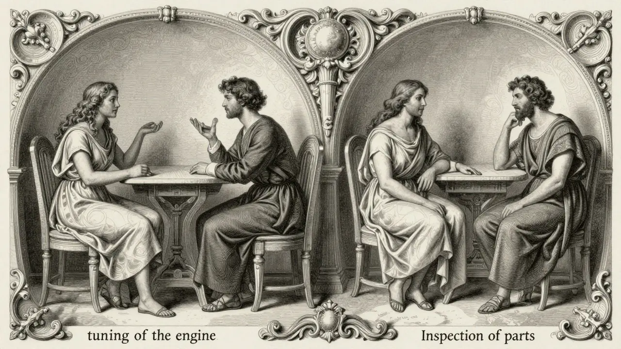 Kombinace společného dialogu a individuální reflexe v klasickém rytu.