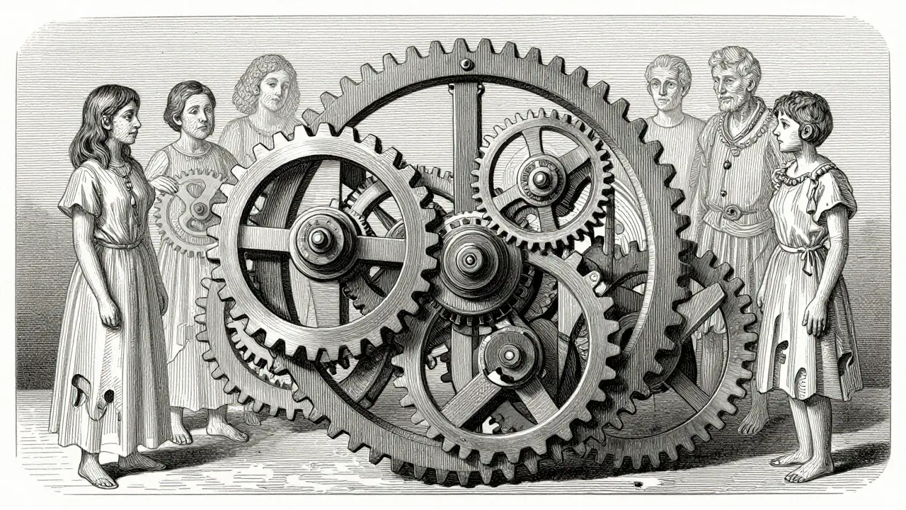 Rodina jako mechanické ozubená kola, kde jedno zaseklo