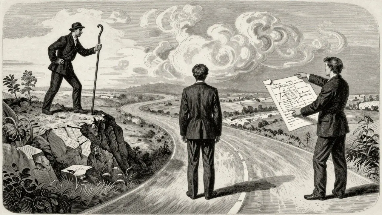 Historická ilustrace volby cesty: kdy zvolit terapii a kdy koučink