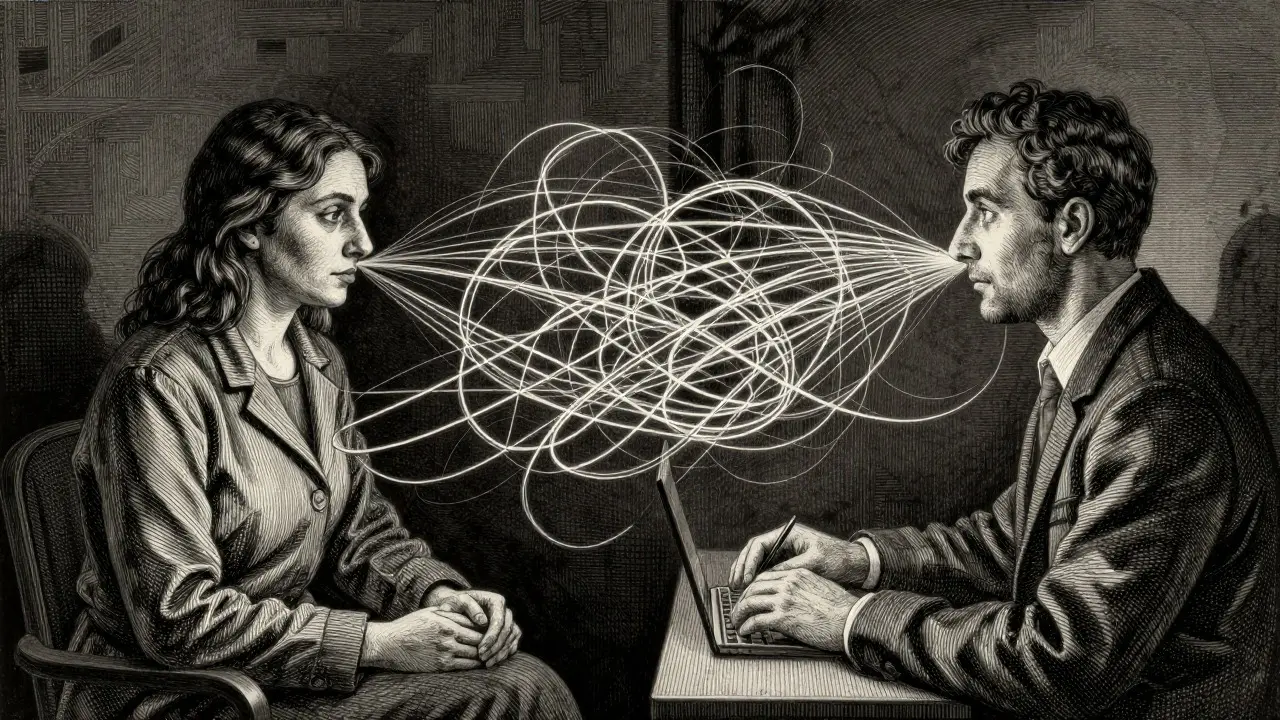 Ilustrace spojení mezi terapeutem a klientem prostřednictvím technologie
