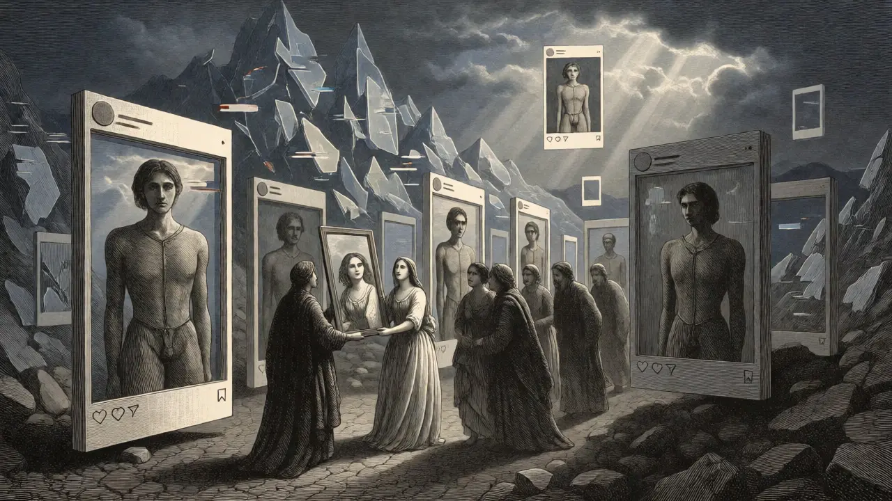 Surrealistická krajina z rámečků sociálních sítí